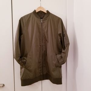 Bernardo | Army Green Long Bomber Jacket Coat